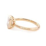 14K Yellow Gold 1.5ct Radiant Cut Lab Diamond Bezel Setting Solitaire Ring
