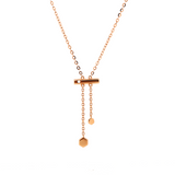 14K Rose Gold Round Lab Diamond Latch Pendant Necklace