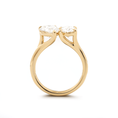 Oval and Pear brilliant Lab Diamond Toi et Moi Ring