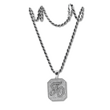 14K White Gold Palm Pendant Necklace with Round Lab Diamond Pave