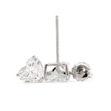 Cherished Moments 14K White Gold Stud Earrings with 2 ct tw Heart Shaped Lab Diamond and Basket Setting