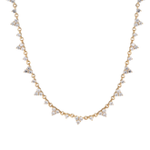 14K Yellow Gold Round Lab Diamond Triangle Choker Necklace