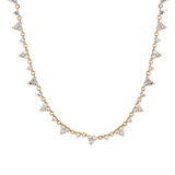 14K Yellow Gold Round Lab Diamond Triangle Choker Necklace