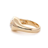 Cherished Moments 14K Yellow Gold 3.5ct Old European Cut Antique Lab Diamond Bezel Tapered Band Solitaire Ring