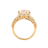 14K Yellow Gold 3.5ct Elongated Lab Diamond Antique-inspired Ring
