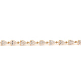 18K Yellow Gold Pear Lab Diamond 9 Stone Chain Bracelet