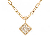14K Yellow Gold 2.555ct Princess-Cut Lab Diamond Bezel Pendant (Chain excluded)