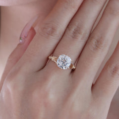 10K Yellow Gold 3.47ct Old Mine Cut Lab Diamond Solitairte Ring