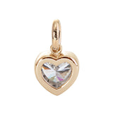 Cherished Moments 14K Yellow Gold Necklace with 2 ct Heart Shaped Lab Diamond Pendant in Bezel Setting