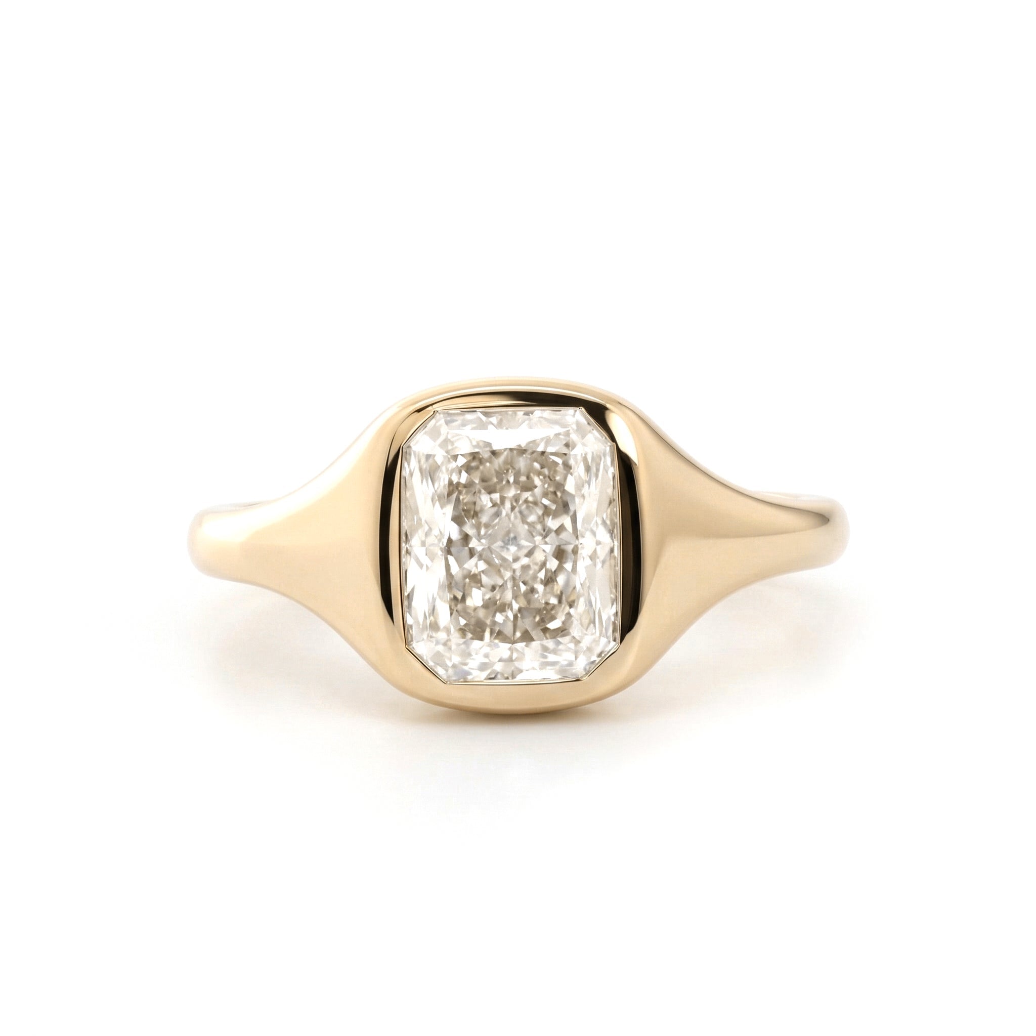2ct Radiant Cut Bezel Set Solitaire Ring - MMR