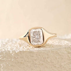 2ct Radiant Cut Bezel Set Solitaire Ring - MMR