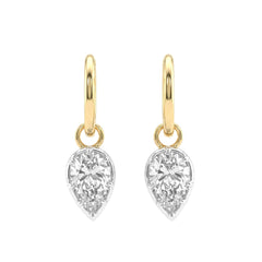 2CTW Pear Brilliant Stone Bezel Set Hoop Earrings - MMR