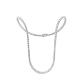 3.1 mm Round Brilliant Lab Diamond 4-prong Basket Tennis Necklace - Fiorese Day - MMR
