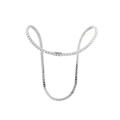 3.1 mm Round Brilliant Lab Diamond 4-prong Basket Tennis Necklace - Fiorese Day - MMR
