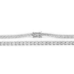3.1 mm Round Brilliant Lab Diamond 4-prong Basket Tennis Necklace - Fiorese Day - MMR