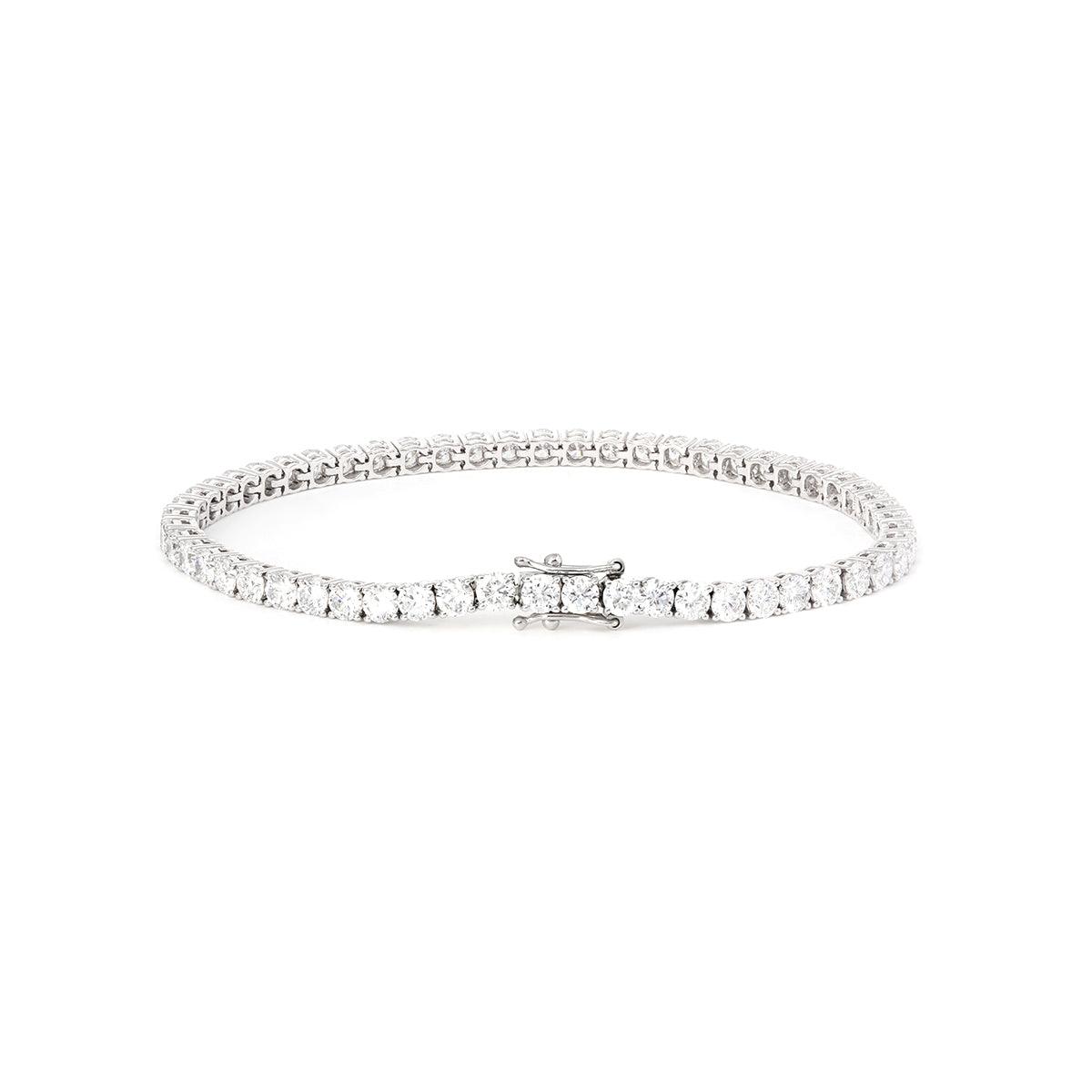 3.8mm Round Cut Lab Diamond 4 Prong Basket Tennis Bracelet Everyday Essential - MMR