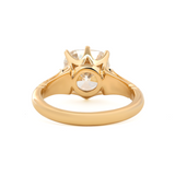 14K Yellow Gold 3ct Old Mine Cut Lab Diamond 8 Prongs Crown Basket Solitaire Ring