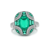 Lab Columbian Emerald Vintage Ring