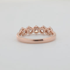 10K Rose Gold Old European Cut Lab Diamond 5 Stone Ring