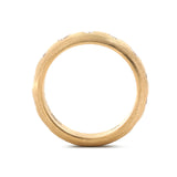 18K Yellow Gold Old European Cut Lab Diamond Matte Brushed Ring