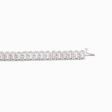 18K White Gold Emerald Cut Lab Diamond Tennis Bracelet, Radiant Diamond Emerald Design