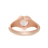 14K Rose Gold 1ct Heart Cut Pink Lab Diamond Bezel Solitaire Ring
