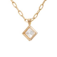 14K Yellow Gold 2.555ct Princess-Cut Lab Diamond Bezel Pendant (Chain excluded)