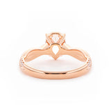 14K Rose Gold 1.5ct Pear Cut Lab Diamond Twist Pave Ring