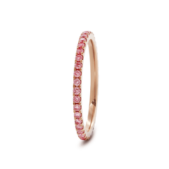 14K Rose Gold Fancy Pink Round Lab Diamond Eternity Ring