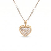 14K Yellow Gold 2.2ct Heart-Shaped Lab Diamond Bezel Pendant (Chain excluded)