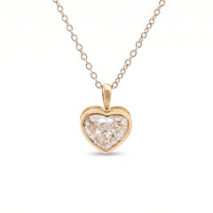 14K Yellow Gold 2.2ct Heart-Shaped Lab Diamond Bezel Pendant (Chain excluded)
