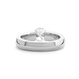 14K White Gold 1ct Round Brilliant Cut Lab Diamond Solitaire Ring with Knife Edge Band Design