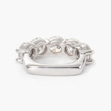 14K White Gold Round Cut Lab Diamond 5 Stone Anniversary Ring