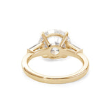 14K Yellow Gold 4ct Old European Cut Lab Diamond Tapered Three-stone Ring