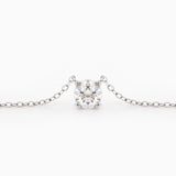 18K White Gold 1ct Round Lab Diamond Double Prong Basket Setting Necklace