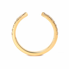 14K Yellow Gold Round Lab Diamond Half Eternity Open Ring
