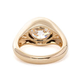 Cherished Moments 14K Yellow Gold 3.5ct Old European Cut Antique Lab Diamond Bezel Tapered Band Solitaire Ring