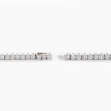 Platinum Round Brilliant Cut Diamond 4 Prong Basket Tennis Bracelet
