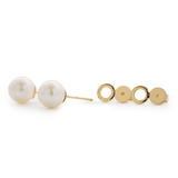 14K Yellow Gold Near-round Fresh-water Pearl Etud Earrings