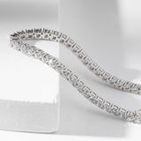 14K White Gold Round Cut Lab Diamond 4 Prong Basket Tennis Bracelet