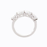 14K White Gold Gothic Wedding Rings – 4ct Moissanite 4-Stone Design