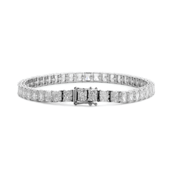 4×3mm Radiant Cut Lab Diamond 4 - Prong Basket Tennis Bracelet with Box Clasp and Double Safety - MMR