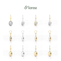 Oval Crushed ice Lab Diamond Black Rhodium Plating Bezel Pendant