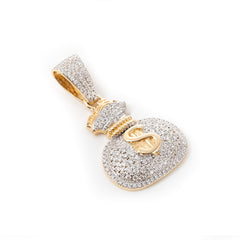 Round Lab Diamond Money Bag Pendant Necklace