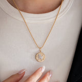 14K Yellow and White Gold Floral Pendant Necklace