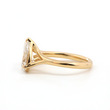 18K Yellow Gold Oval and Pear Lab Diamond Toi et Moi Ring