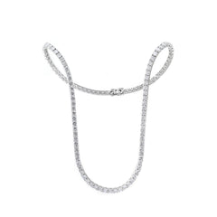 3.1 mm Round Brilliant Lab Diamond 4-prong Basket Tennis Necklace--Fiorese Day