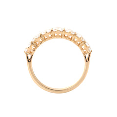 10K Yellow Gold Old European Cut Lab Diamond 7 Stone Ring