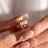 14K Yellow Gold 5mm Fresh-water Pearl Boho-Style Open Ear Cuff