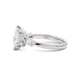 Platinum 2.5ct Princess Cut Lab Diamond 5 Stone Engagement Ring with Radiant Cut and Bullet Cut Side-stones
